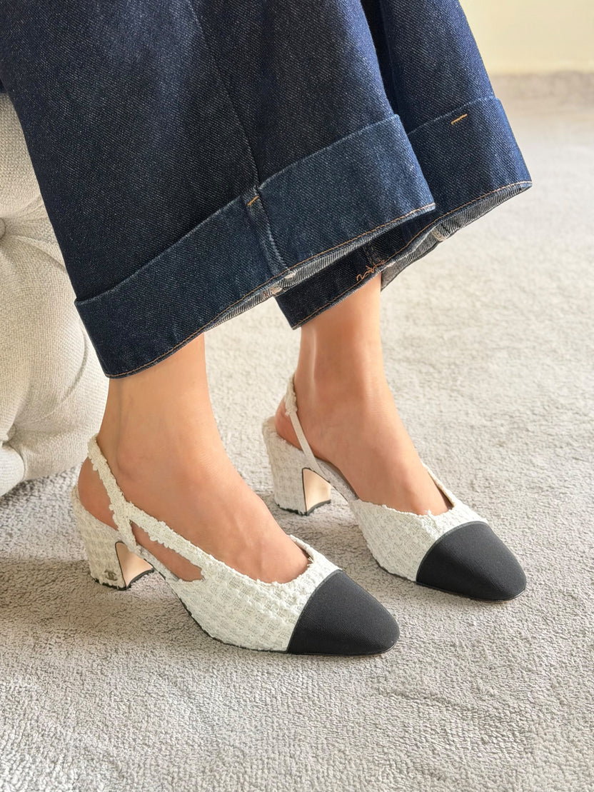 Chanel Suede Slingback Pumps