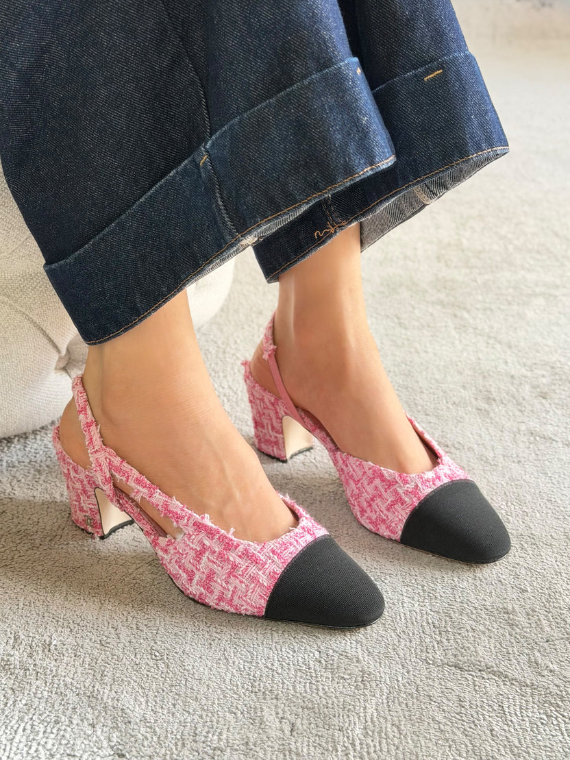 Chanel Suede Slingback Pumps