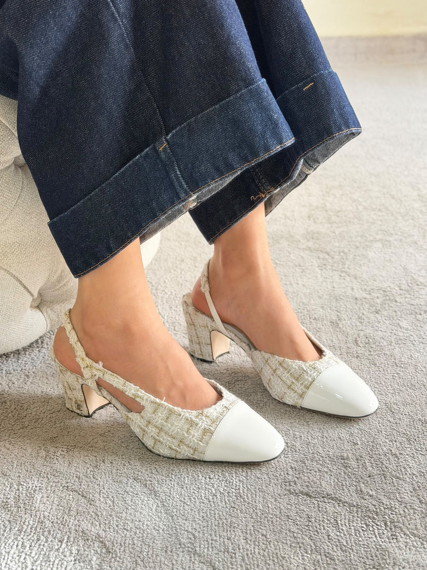Chanel Suede Slingback Pumps