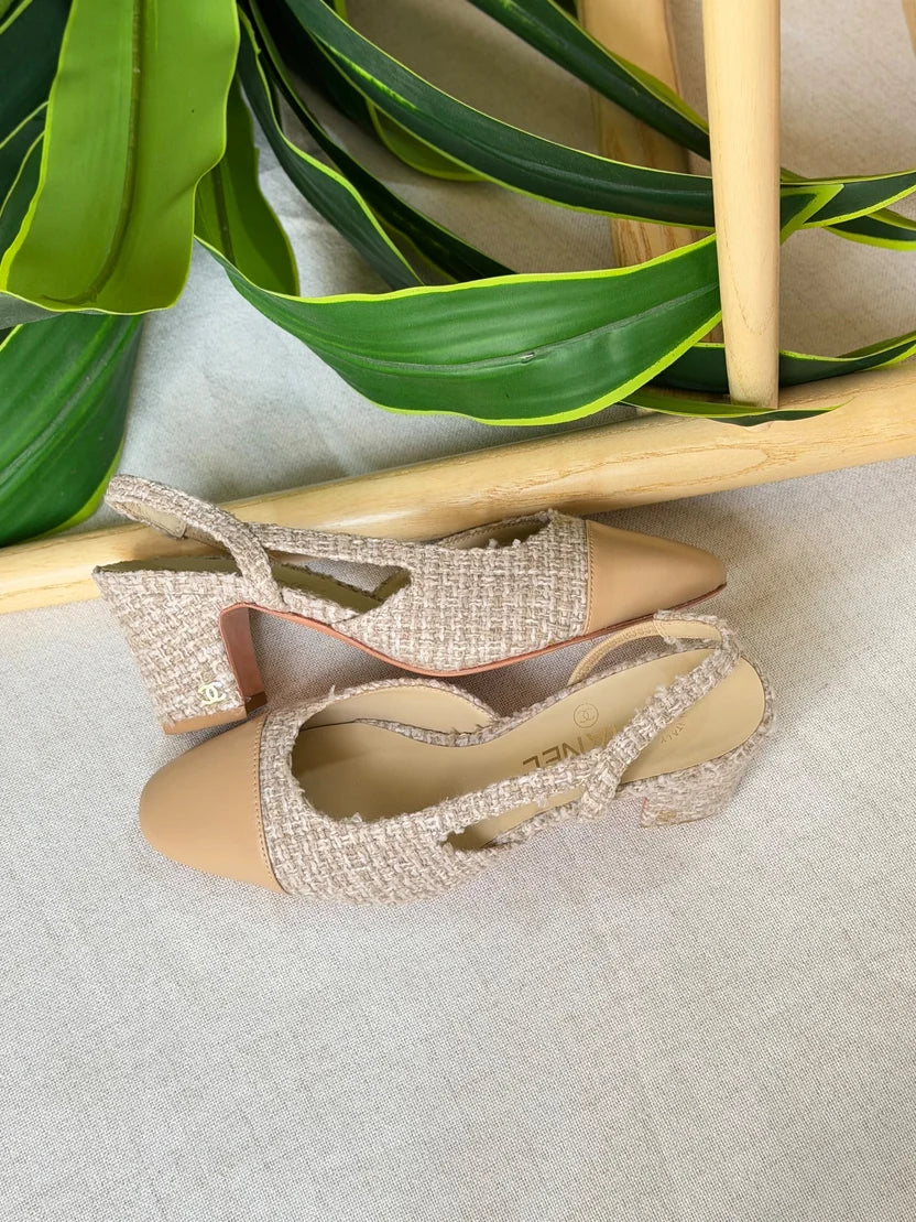 Chanel Suede Slingback Pumps
