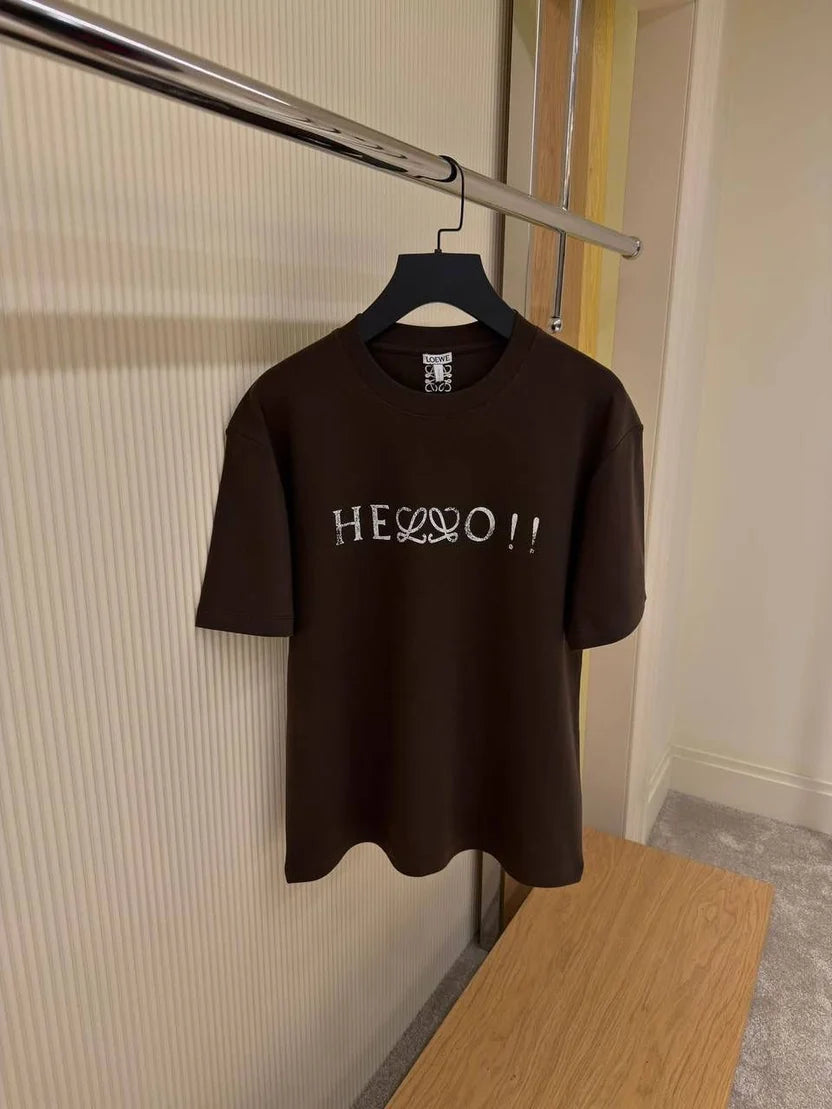 Loewe "Hello" Logo-Print Cotton-Blend T-Shirts