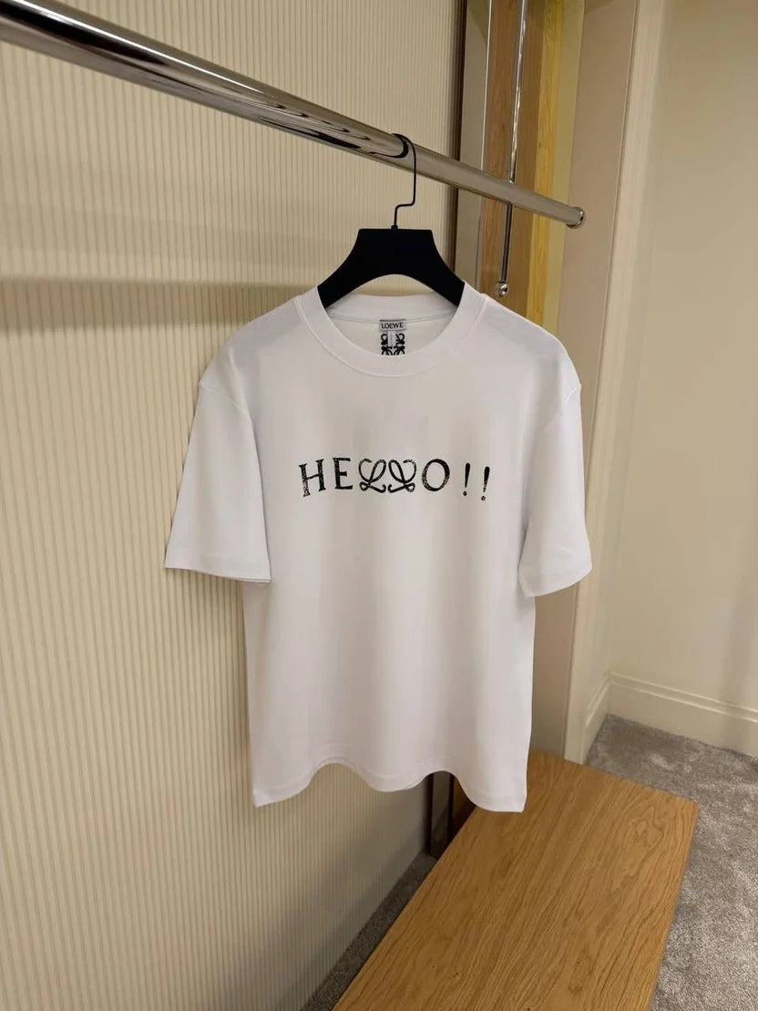 Loewe "Hello" Logo-Print Cotton-Blend T-Shirts