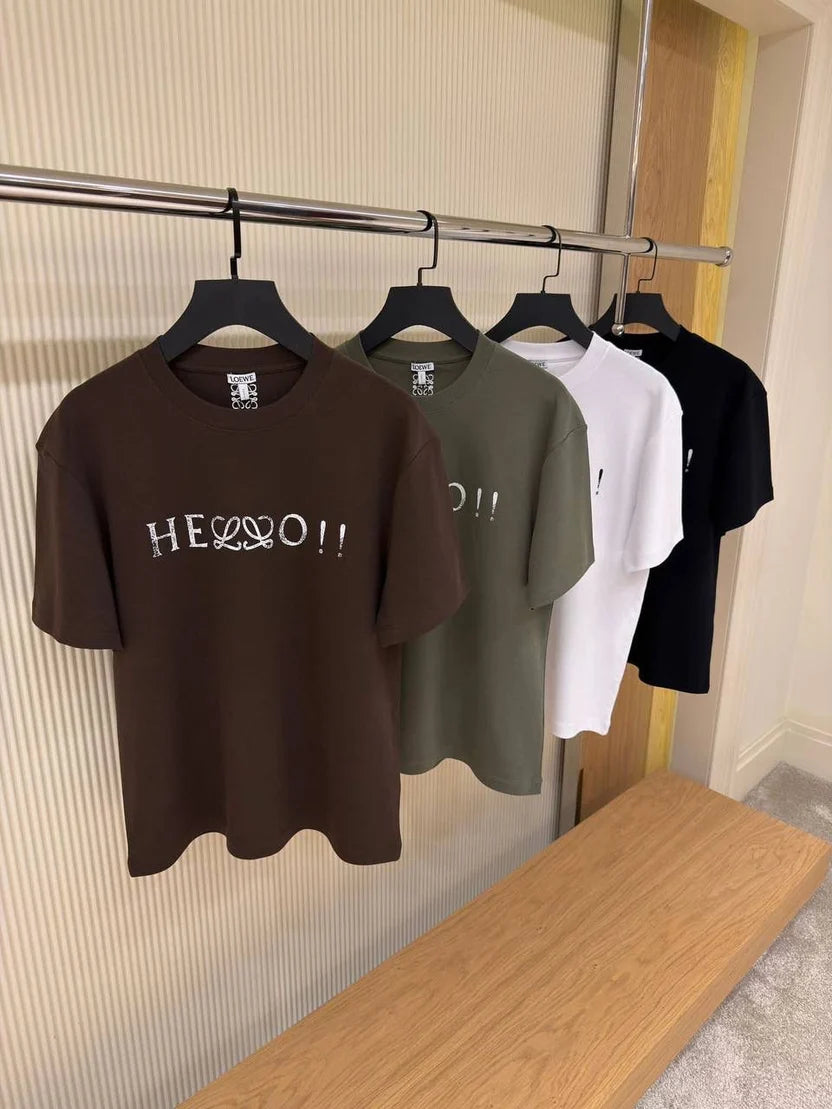 Loewe "Hello" Logo-Print Cotton-Blend T-Shirts