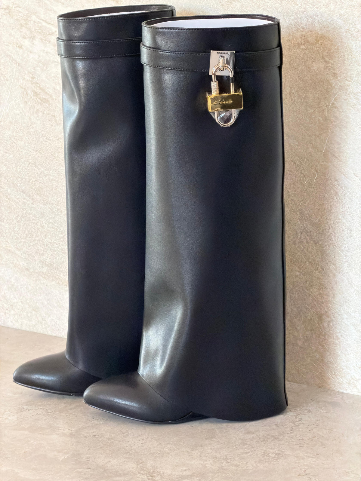 Givenchy Shark Lock Knee-High Boots in Leather