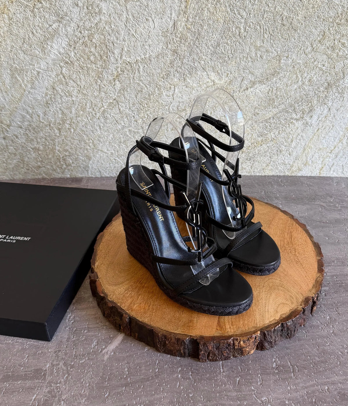 Saint Laurent Cassandra Wedge Espadrilles