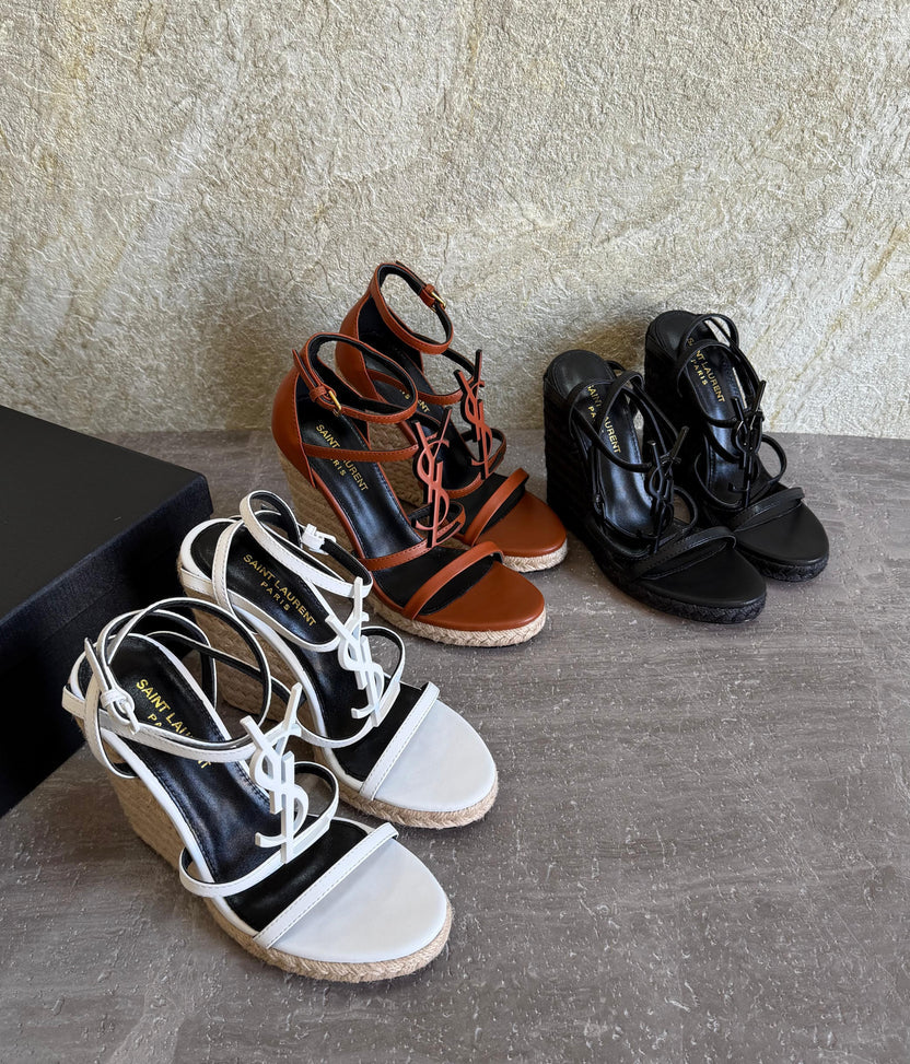 Saint Laurent Cassandra Wedge Espadrilles