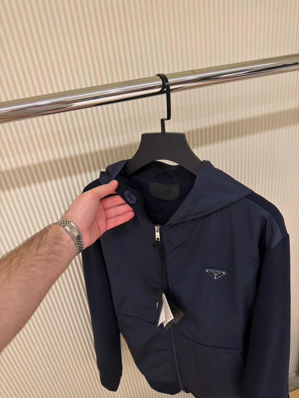 Prada Technical Fleece Hoodie Jacket