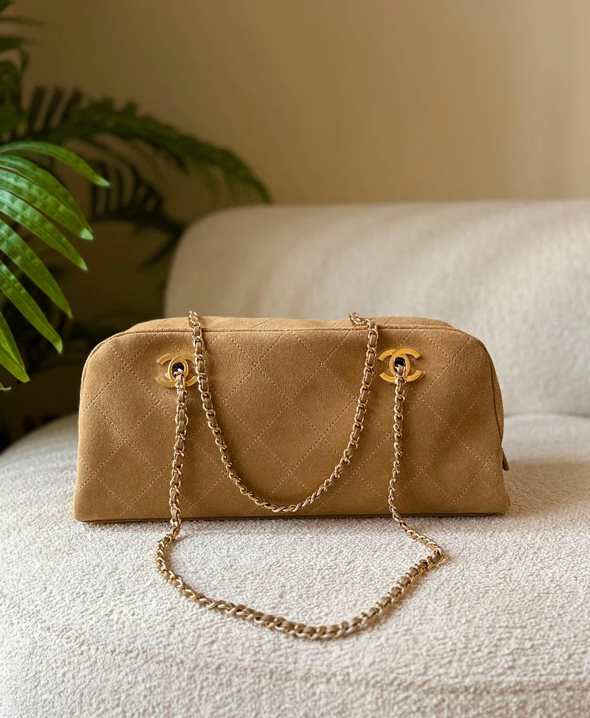 Chanel Suede Bowling Bag
