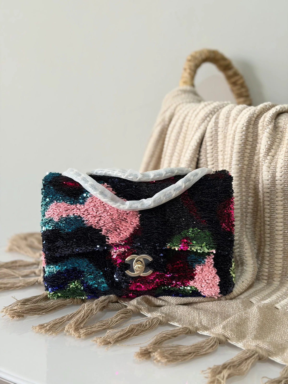 Chanel Small Flap Bag in Fringed Sequins