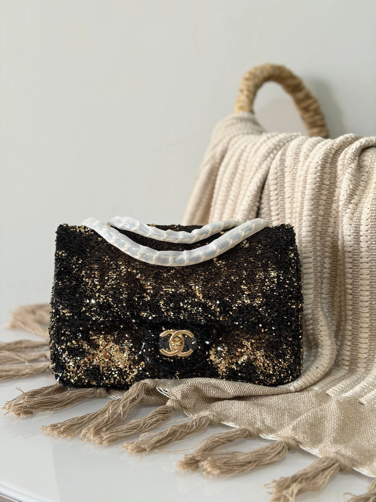 Chanel Small Flap Bag in Fringed Sequins