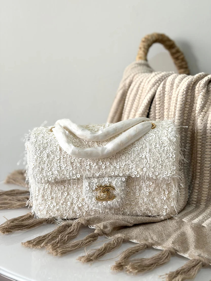 Chanel Small Flap Bag in Fringed Sequins