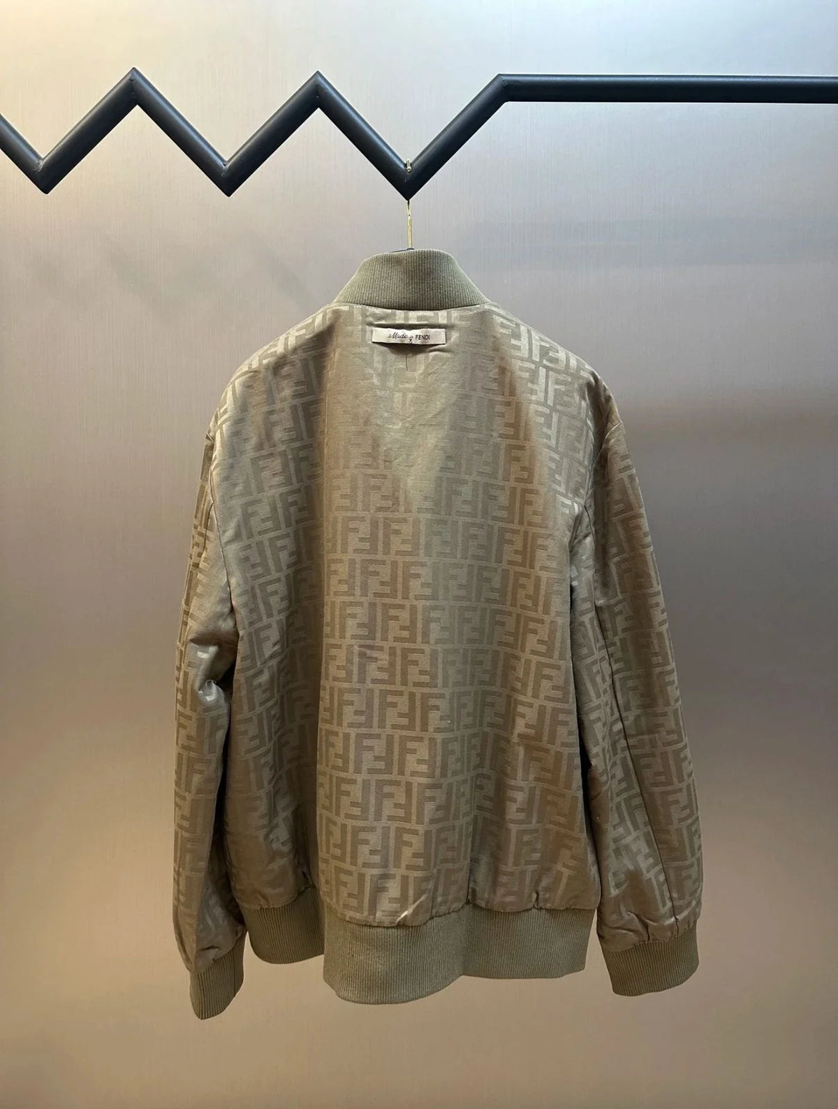 Fendi Tonal FF Jacquard Cotton Bomber Jacket