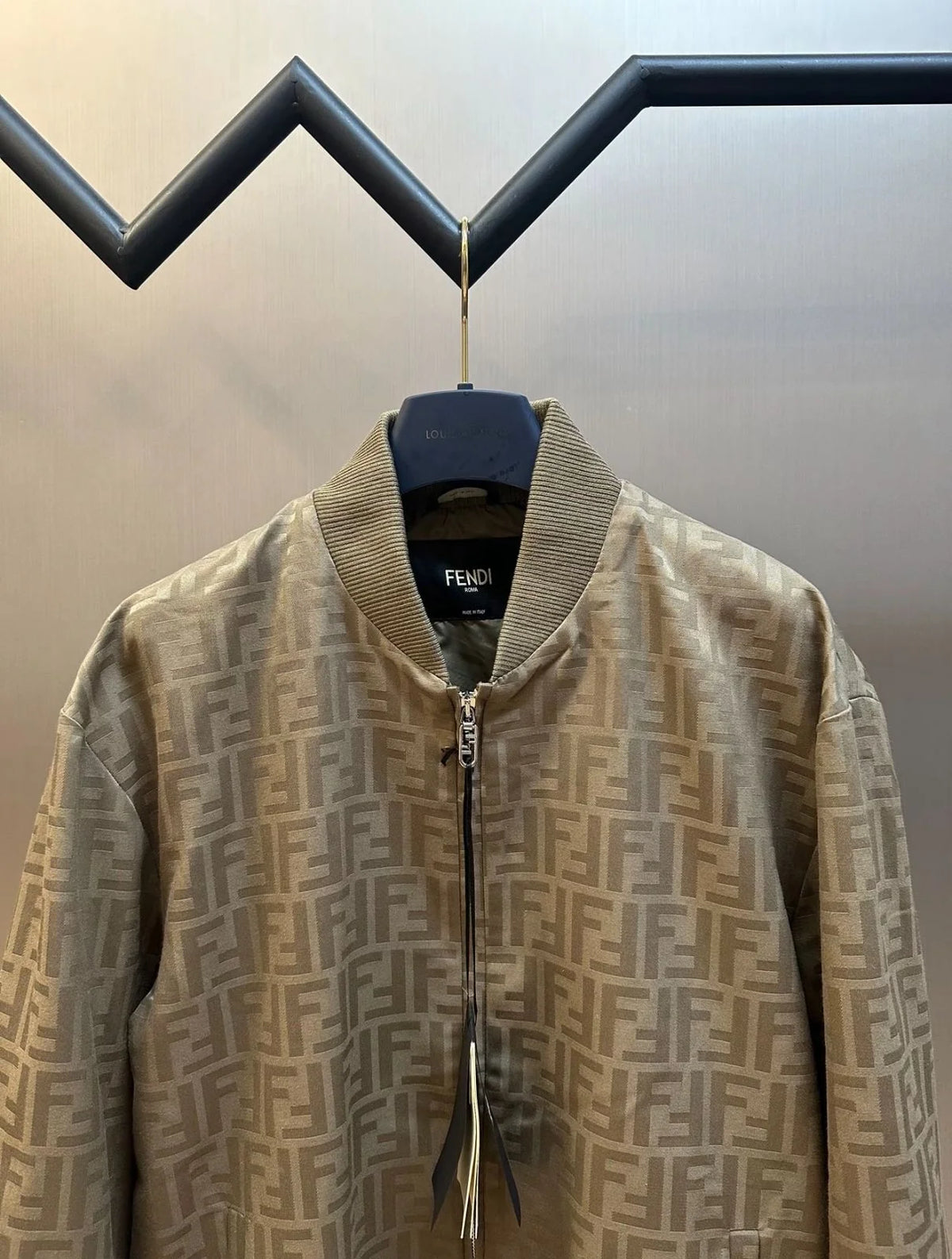 Fendi Tonal FF Jacquard Cotton Bomber Jacket