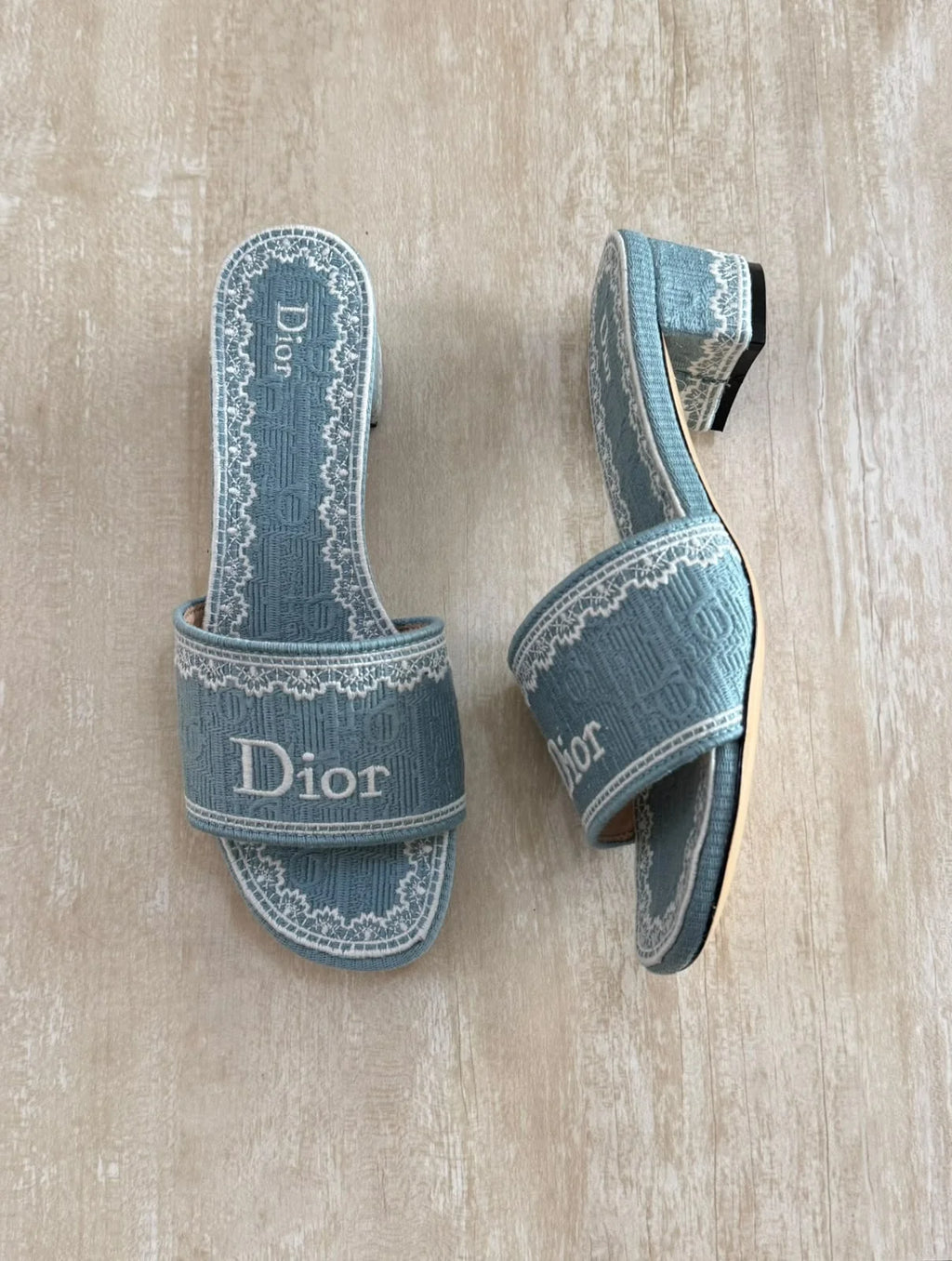 Dior Embroidered Block-Heel Mules