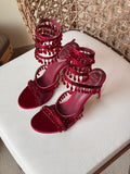Rene Caovilla Chandelier Burgundy Sandals