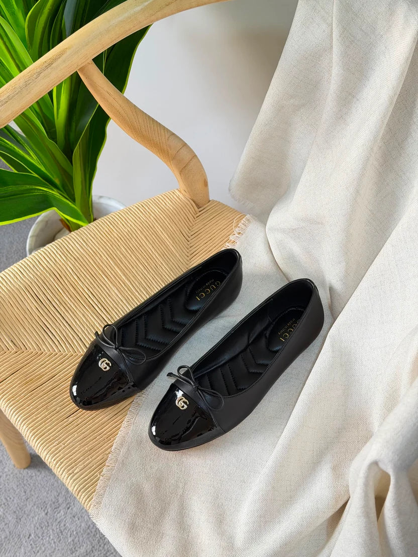 Gucci Burgundy GG Ballerina Flats