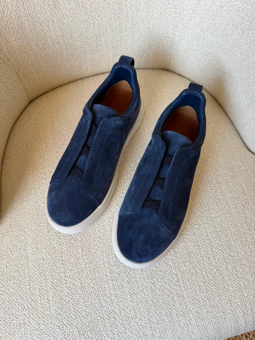 Zegna Utility Suede Triple Stitch Sneakers