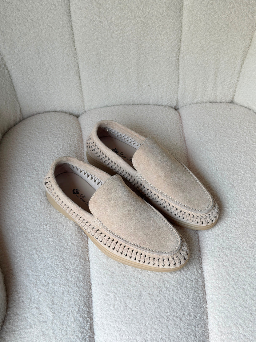 Loro Piana Summer Walk Loafers Woven Suede Edge