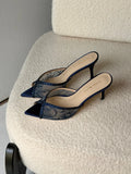 Andrea Wazen Katy 75 Lace Mules