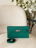 Hermes Kelly To Go Wallet Bag (Silver Hardware)