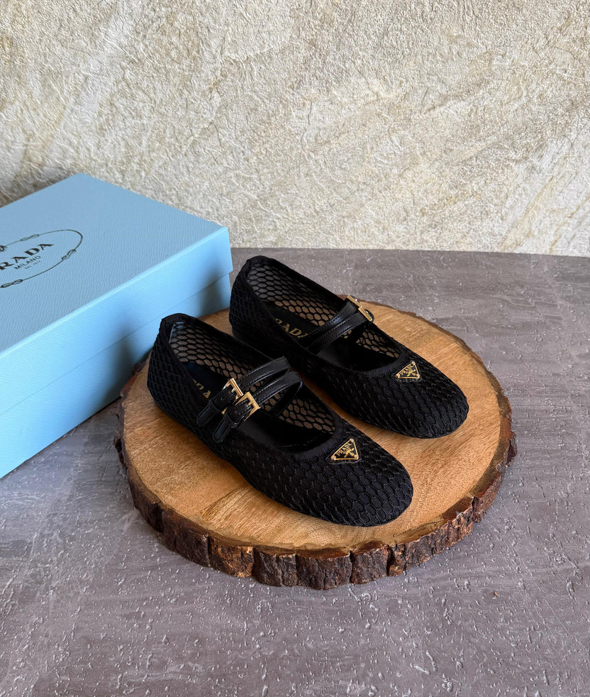 Prada Mesh Fabric Ballerinas