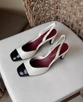 Chanel Lambskin & Patent Calfskin Slingbacks