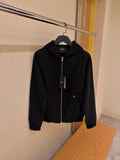 Fendi Micro FF Plaque Zip-Up Cashmere Hoodie