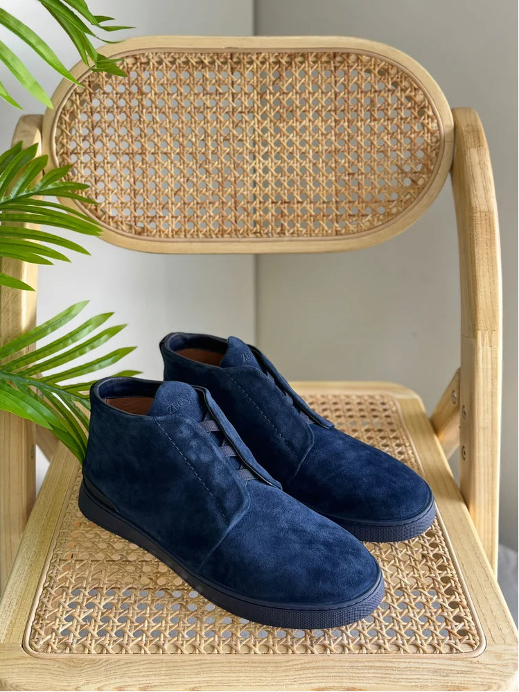 Zegna Triple Stitch Mid-Top Sneakers
