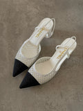 Chanel Strass Mesh Slingback Pump