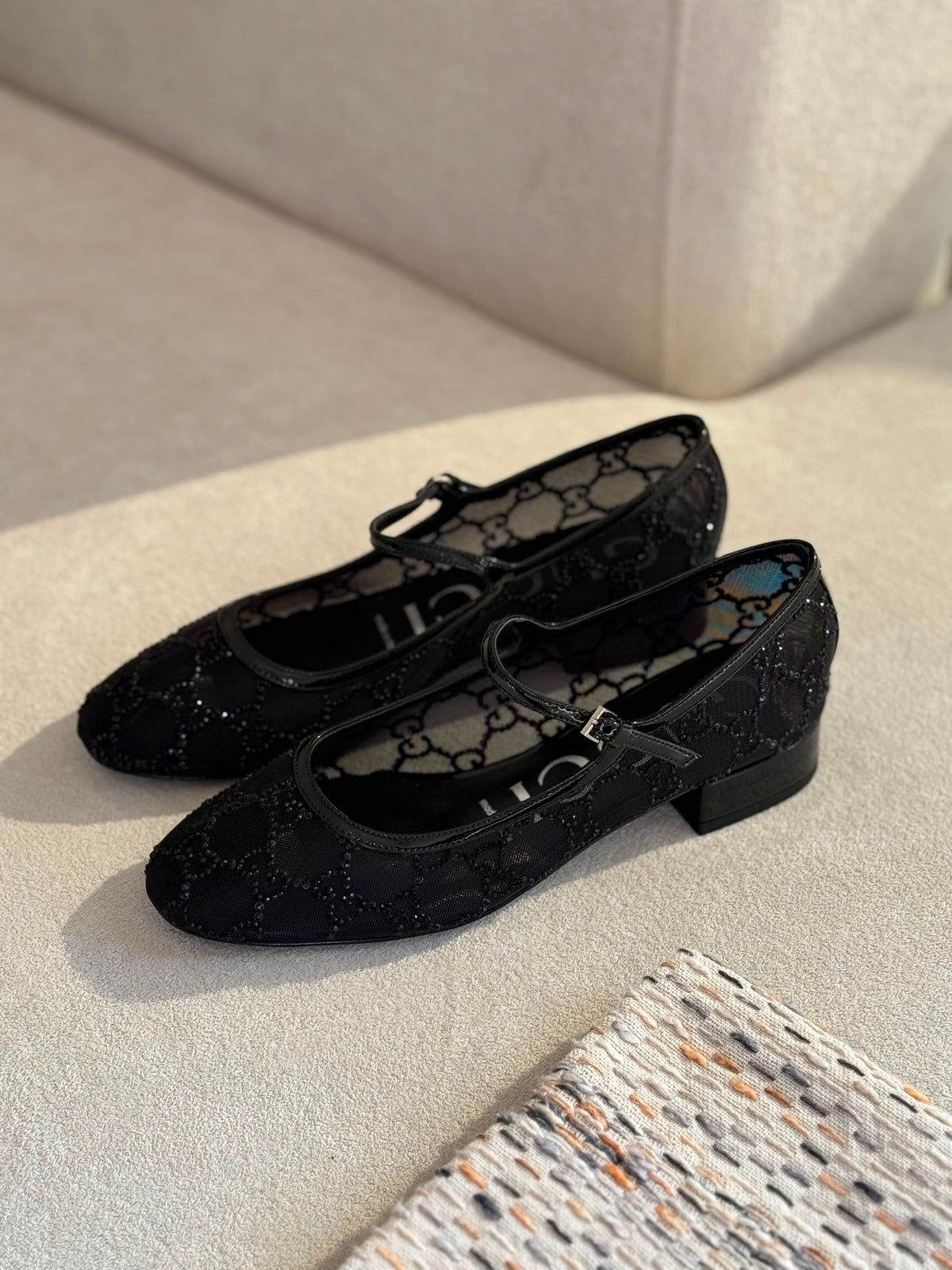 Gucci GG crystal ballet flats