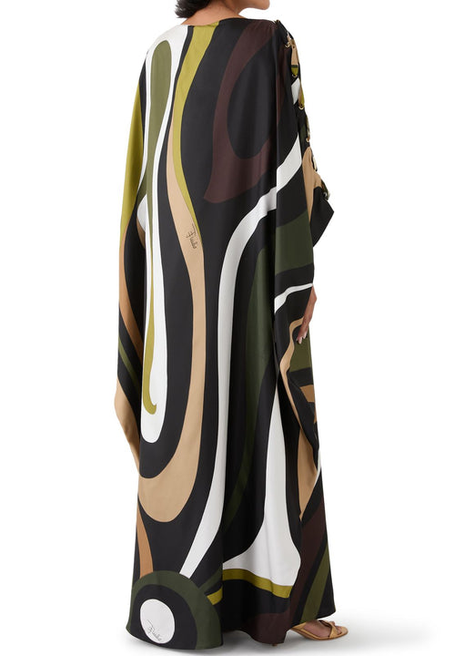 Buy Pucci Green Marmo-print Kaftan in Silk