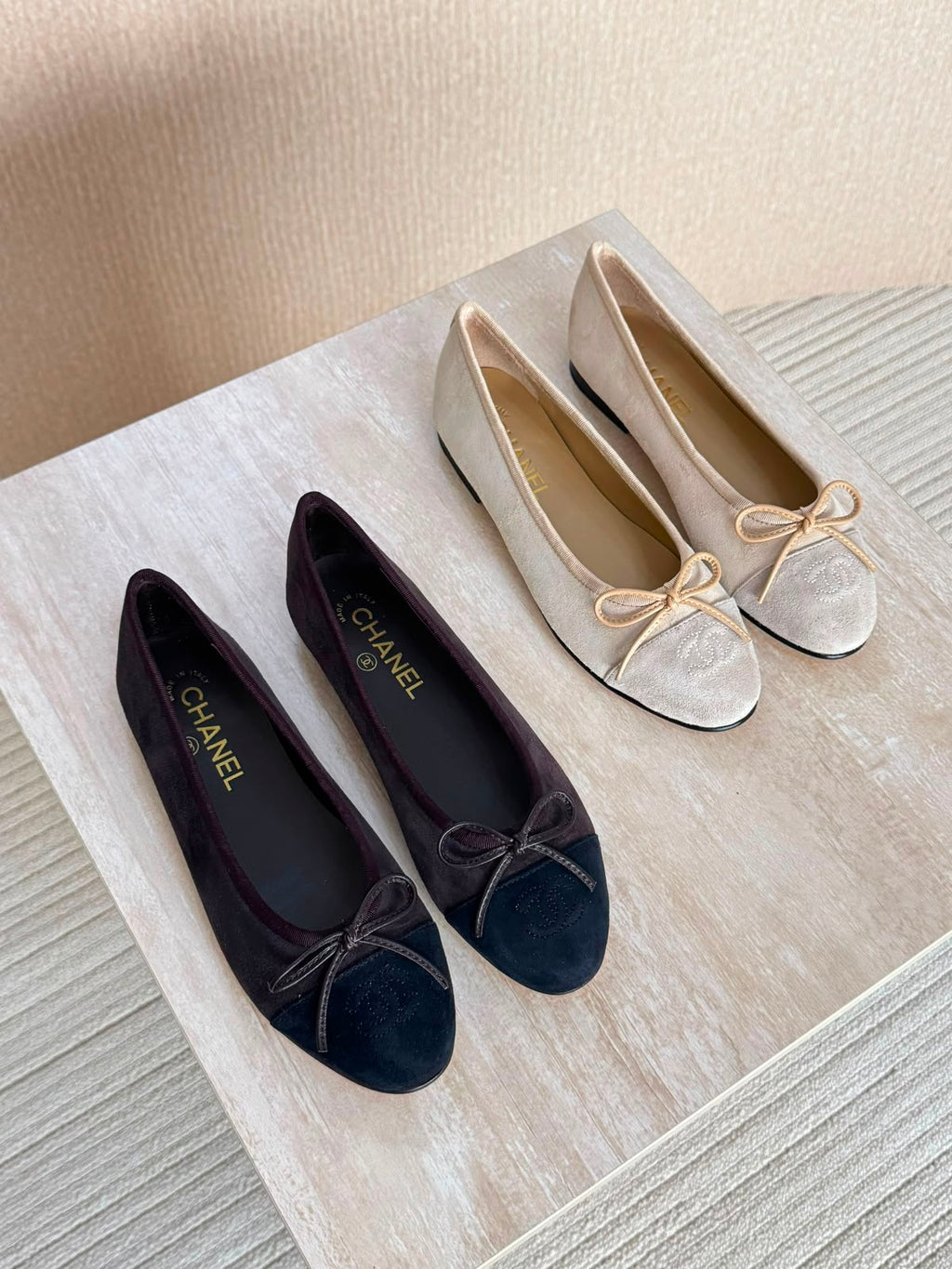 Chanel Suede Ballet Flats