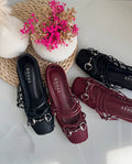 Buy Gucci Burgundy Horsebit Ballerina Flats