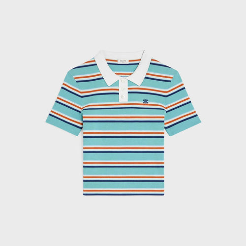 Celine POLO SWEATER IN STRIPED COTTON