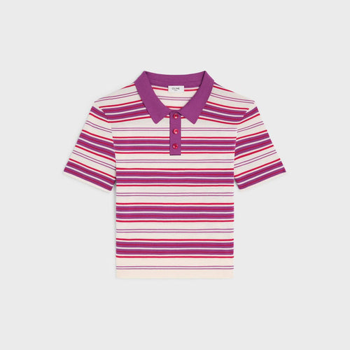 Celine POLO SWEATER IN STRIPED COTTON