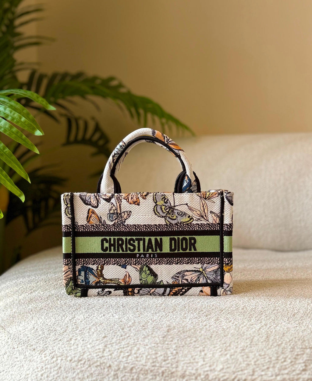 Christian Dior Oblique Embroidered Canvas Book Tote Bag