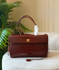 Chanel Crocodile Embossed Calfskin Metal Bag