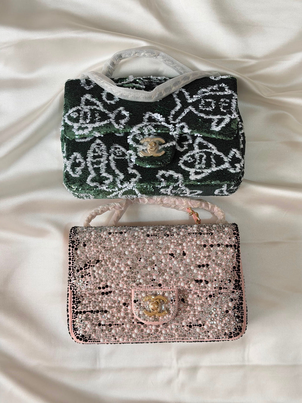 Chanel Sequins and Satin Mini Square Classic Flap Bag