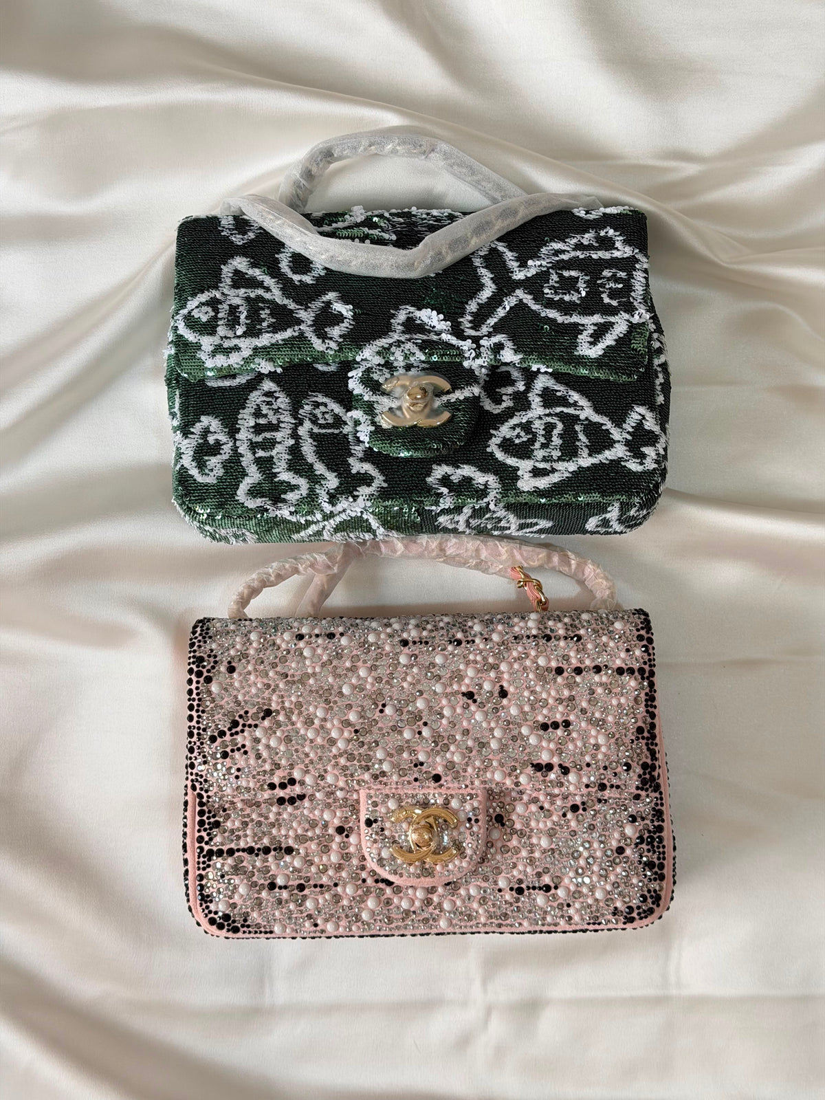 Chanel Sequins and Satin Mini Square Classic Flap Bag