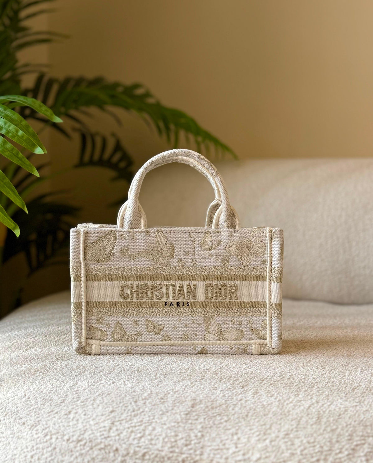 Christian Dior Oblique Embroidered Canvas Book Tote Bag
