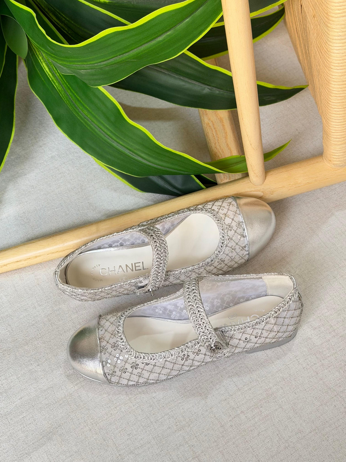 Chanel Sequined Mary Jane Ballerinas