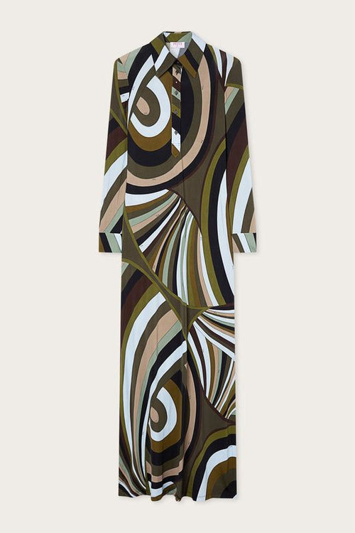 Buy Pucci Green Iride-print Shirtdress