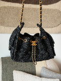 Chanel Tweed Embroidered Shopping Bag