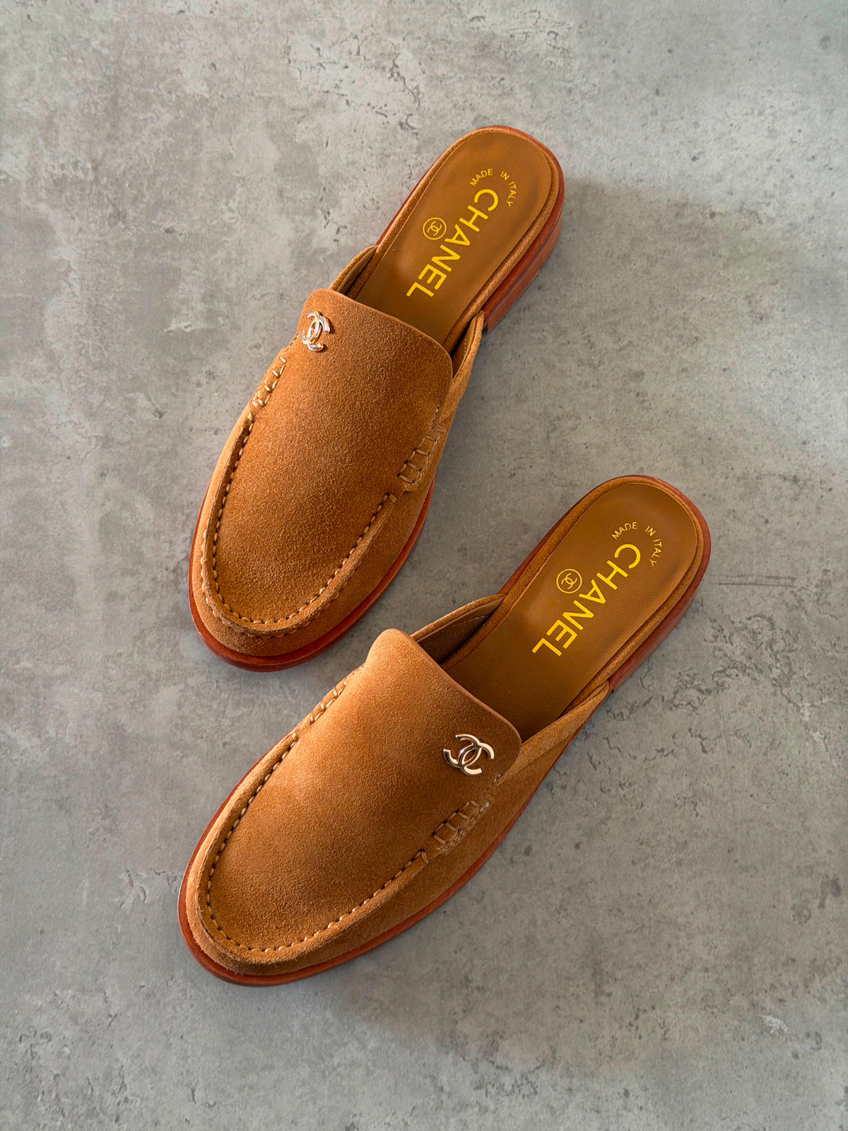 Chanel Mules in Suede Calfskin