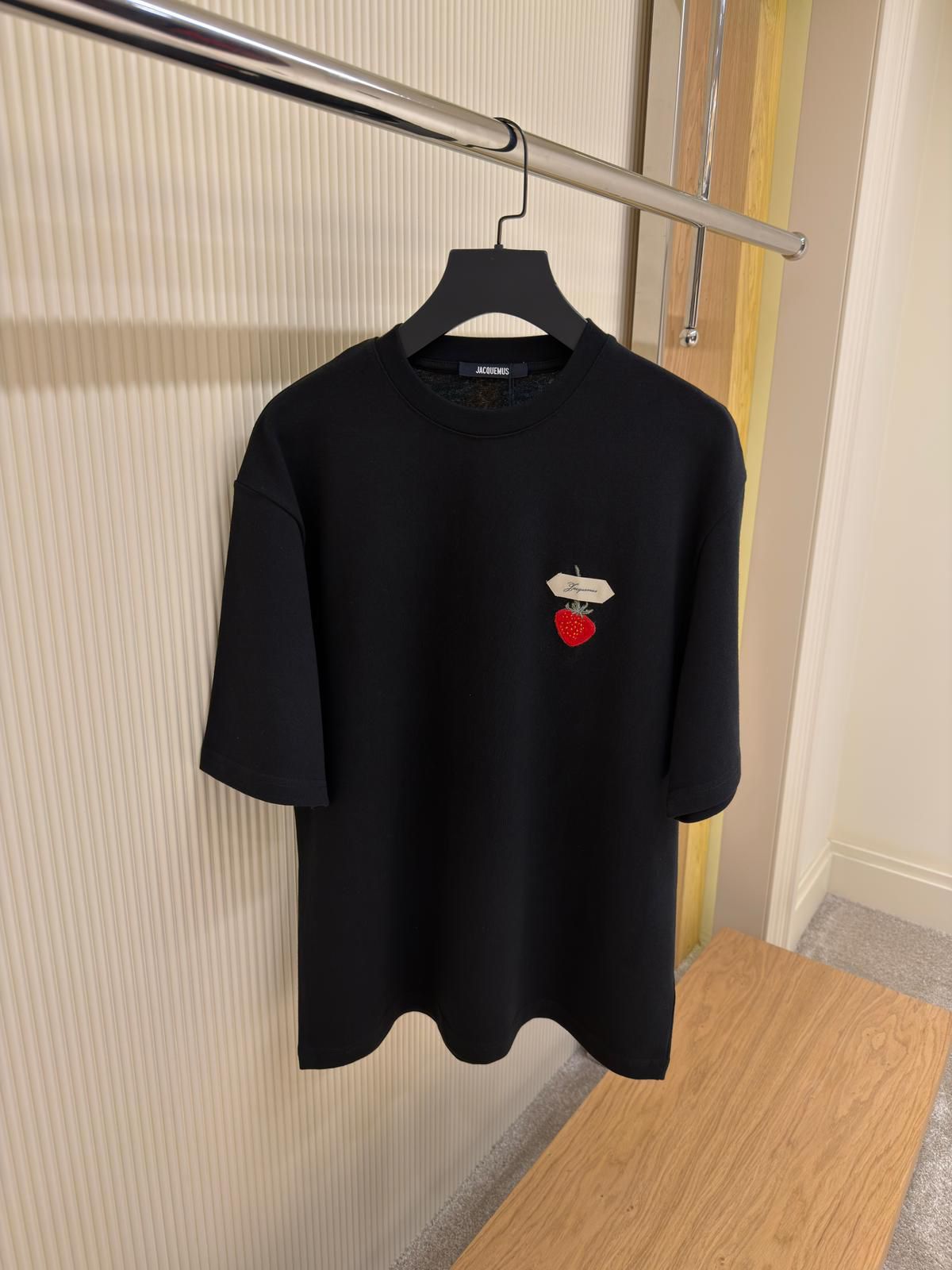 Jacquemus logo-tape strawberry-patch T-shirt.