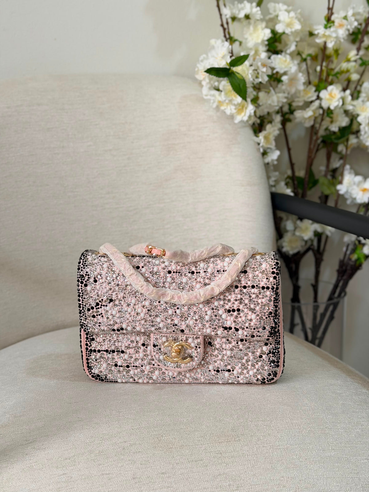Chanel Sequins and Satin Mini Square Classic Flap Bag